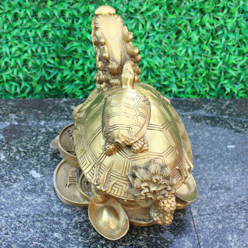 銅龍龜擺件 黃背小龜龍龜家居飾品，開業(yè)與工藝禮品的完美融合